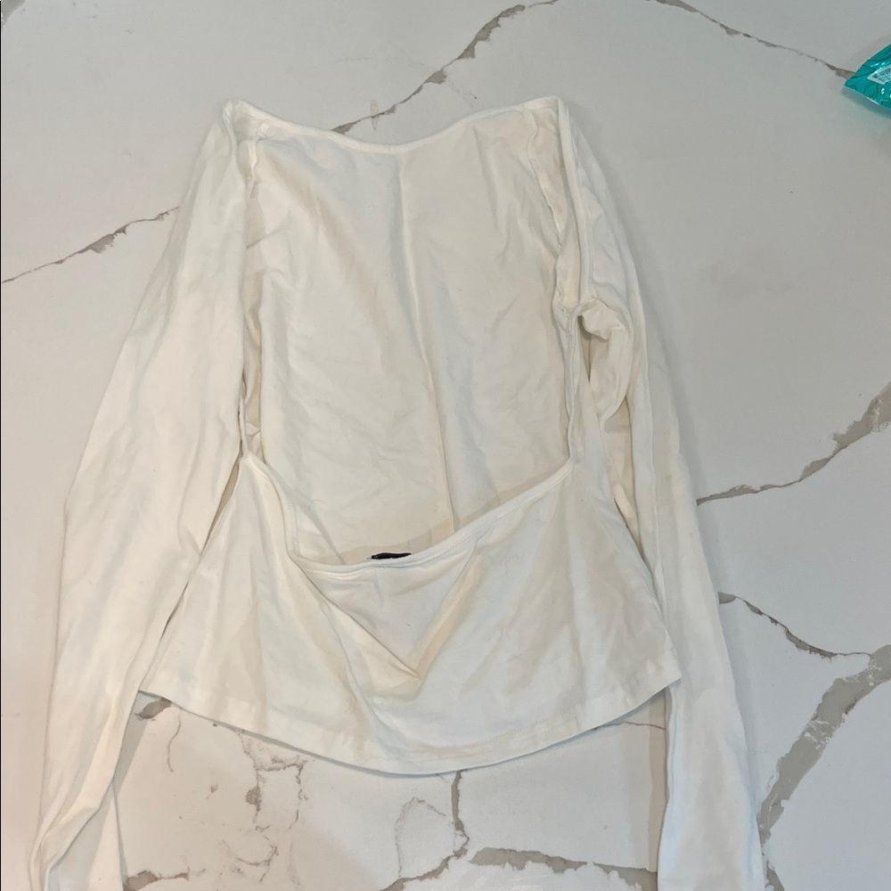 Princess Polly Cream Long Sleeve Blouse